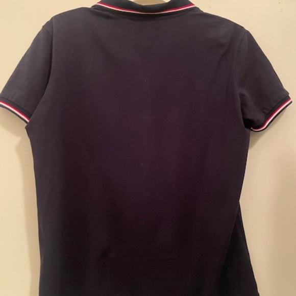 Moncler Navy Tricolor Trimmed Logo Polo Shirt - Picture 4 of 10